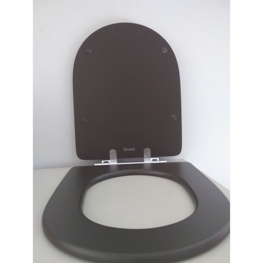 Assento Sanitário Mdf Laq Carrara Marrom Fosco/cromado Sicmol - Imagem principal - 8fdad929-76b1-4ba4-8723-22889ea7dfa0