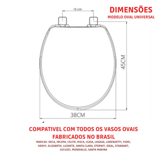 Assento Sanitário Mundial Branco Oval Universal Plástico Amanco - Imagem principal - de31b433-ed0d-42bb-9fd9-eb4b9b5fb0f4