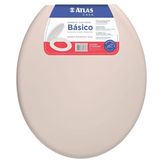 Assento Sanitário Plástico Soprado Básico Bege Atlas - Imagem principal - 389b23ec-2823-430f-8725-aff4569ba906
