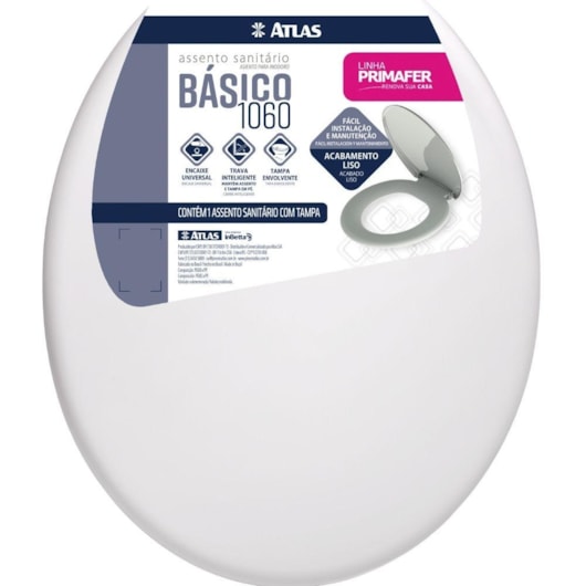 Assento Sanitário Plástico Soprado Básico Branco Atlas - Imagem principal - cc81dcba-c1c6-41c4-8f40-639602800932