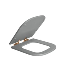 Assento Sanitário Poliéster Slow Quadra Polo Unic Cinza Fosco Deca