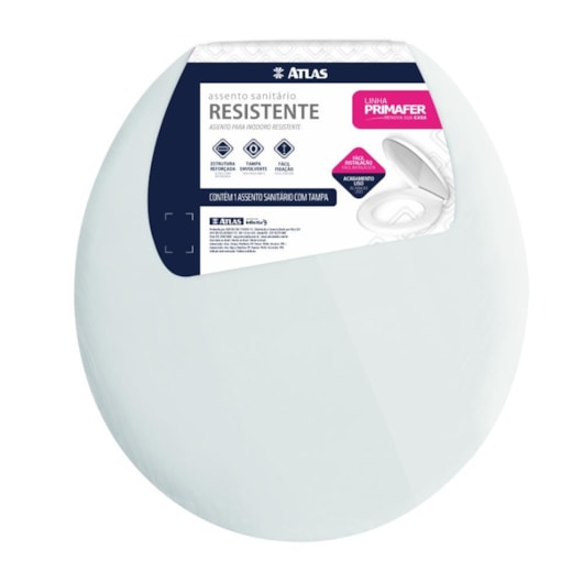 Assento Sanitário Resistente Plastico Branco - Imagem principal - 0543ffb9-c9cf-43f9-b3c3-a0a7199f10f0