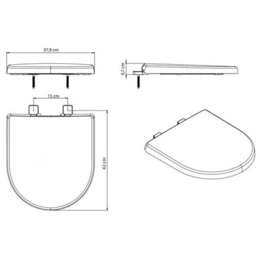 Assento Termofixo Amortecido Nexo Stone Roca - Imagem principal - d89e8acd-fbe6-41b6-8315-7e628bc9b0e0