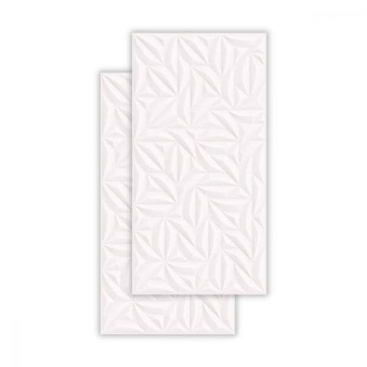 Azulejo Biancogres Folhas Bianco 45x90cm Retificado - Imagem principal - 4332f3be-b170-49f6-bb59-290b1b3f17f8