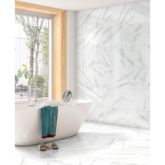 Azulejo Idealle Camerotta White Plus Hd  37x74 cm Retificado - Imagem principal - 67695583-9bdf-4dec-892f-3f0aff4ed98a