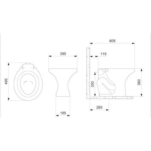 Bacia Convencional Zip Branco Roca 38,00x38,50x49,50 cm - Imagem principal - 0ea01f3c-bdea-45da-a10c-92976805d767