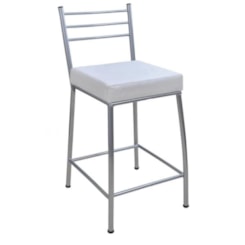 Banco Paris Prata e Branco Metalnew 60cm