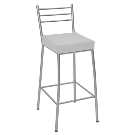 Banco Paris Prata e Branco Metalnew 75cm - Imagem principal - 3c5bed33-edeb-4f75-a43e-021405ace1b7
