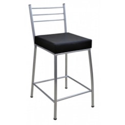 Banco Paris Prata e Preto Metalnew 60cm