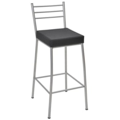 Banco Paris Prata e Preto Metalnew 75cm