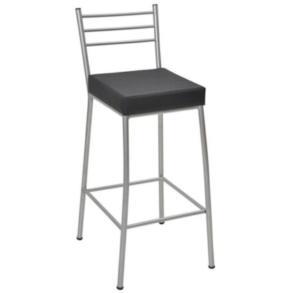 Banco Paris Prata e Preto Metalnew 75cm