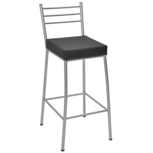 Banco Paris Prata e Preto Metalnew 75cm - Imagem principal - 6a2a79ca-13fa-4d0d-b185-b60d15a24ac2