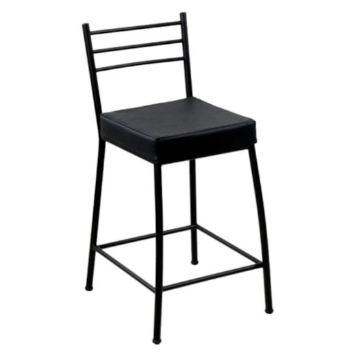 Banco Paris Preto Metalnew 60cm - Imagem principal - 878318de-0e5a-4c6e-b762-44555c21840c