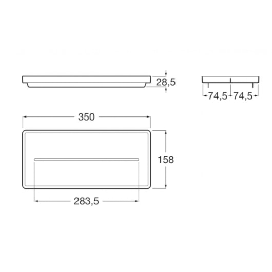 Bandeja Ona Brushed Branco Roca - Imagem principal - 30583d46-88f6-43f0-a6de-c6d0fa940548