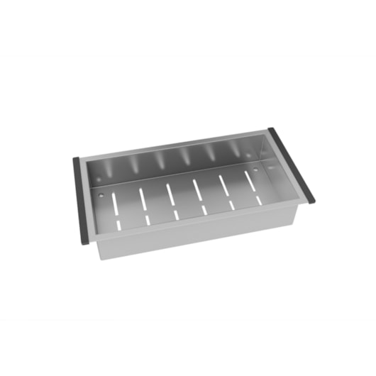 Bandeja Retangular Profunda Inox Escovado Debacco 44x22,5x8,3cm - Imagem principal - a6b7198b-43ec-4052-9e14-427138a7a8d0