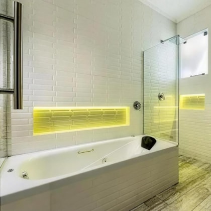 Banheira Acrilbath Individual Topline Com Hidromassagem Ouro Fino 140x80cm