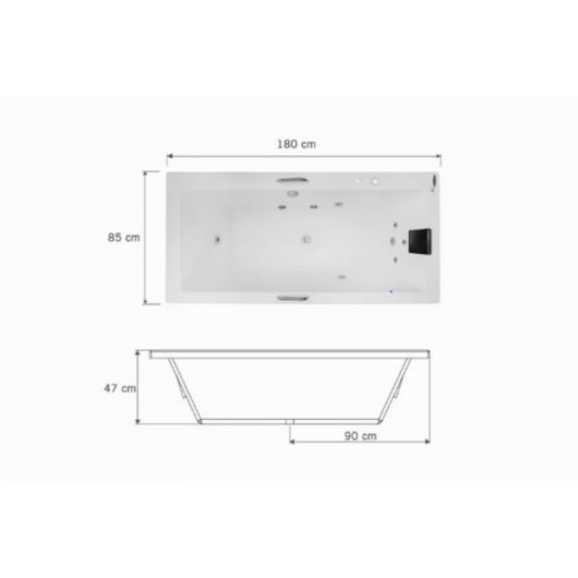 Banheira Acrílica Astra Com Aquecedor 220V Cayman Gran Luxo Astra 180x85x47cm - Imagem principal - e2a60b05-e24b-4e6c-8b30-ccc371204a4b