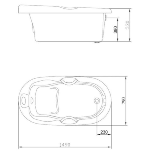Banheira Acrílica Com Hidromassagem Acrilnew Semioval Standard Ouro Fino 1,56X0,65M 09.0514-S - Imagem principal - 5a18419c-e8b3-43ed-b425-40563496a041