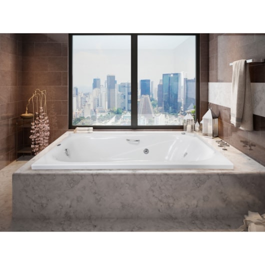 Banheira Acrílica Cristal Dupla C/ Alça Branco Ouro Fino 150X110Cm - Imagem principal - a659c0ea-c35e-46ee-a9cc-325b4cd6e9a0