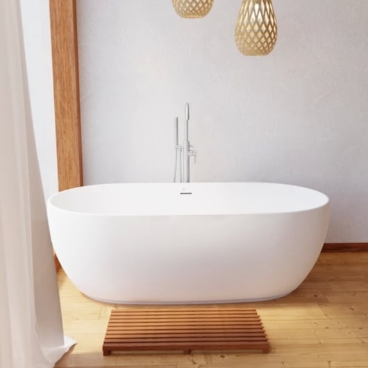 Banheira Acrílica de Imersão Moderna Garopaba Matt White 170x80x60cm Immersi - Imagem principal - 81204b42-c640-430e-bcc3-c0262d258ce9
