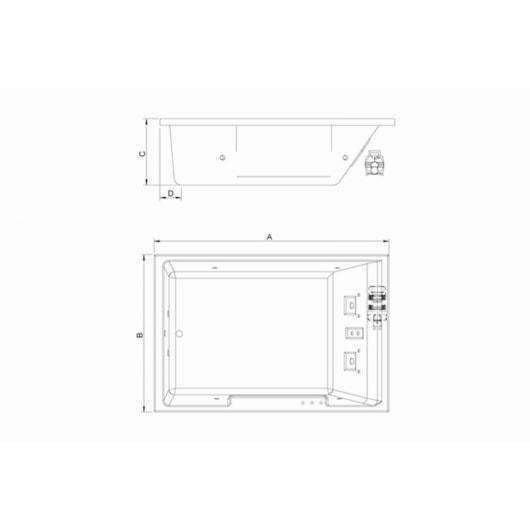 Banheira Acrilíca Double Cayman Gran Luxo 180x120cm Astra - Imagem principal - f4235847-caa4-41c3-9b6d-9998b38ff672