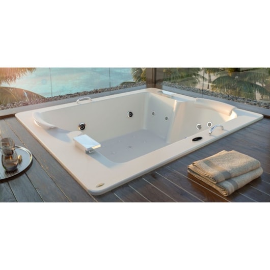 Banheira Acrílica Dupla Adriática 192x166x59cm Com Aquecedor Jacuzzi - Imagem principal - 42449ad0-249d-402a-809b-e54742593f48