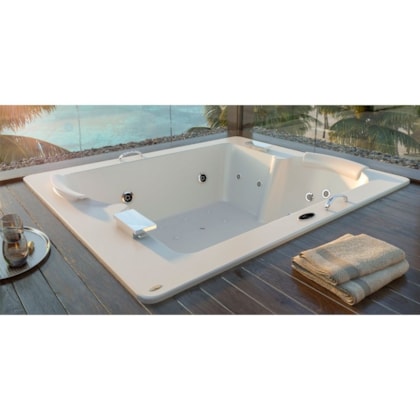 Banheira Acrílica Dupla Adriática 192x166x59cm Com Aquecedor Jacuzzi