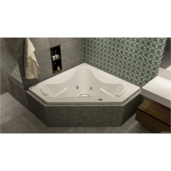 Banheira Acrílica Dupla Ápia Com Aquecedor Jacuzzi  152x152x54cm