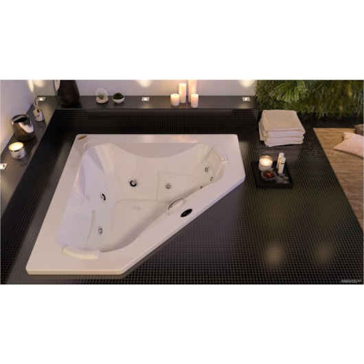 Banheira Acrílica Dupla Ápia Jacuzzi 152x152x54cm - Imagem principal - 4b559ee5-5da9-47c3-8a6c-cde42745dd69
