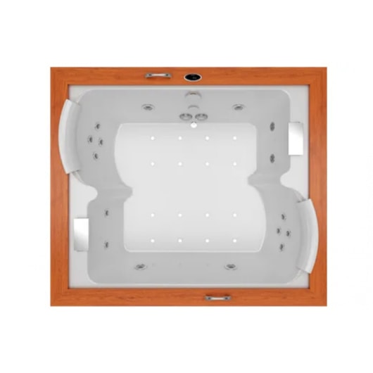 Banheira Acrílica Dupla Aura Dupla Wood 192x166x62cm Com Aquecedor Jacuzzi - Imagem principal - 63bff0bb-dbcb-4ea2-8c42-786662d4547b