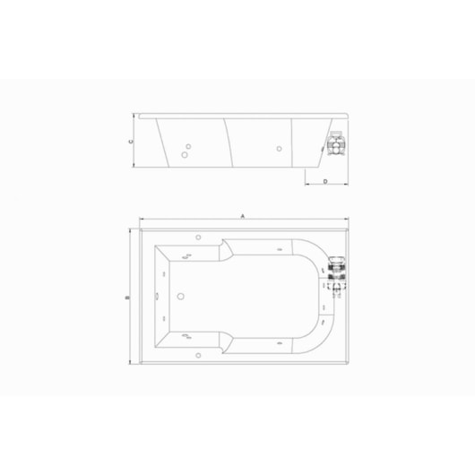 Banheira Acrílica Dupla Capri Luxo 170x110cm Astra - Imagem principal - 3d451339-8aaf-4689-9f87-418160cd9db3