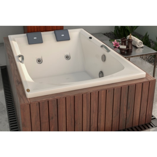 Banheira Acrílica Dupla Carina G2 Jacuzzi 170x110cm - Imagem principal - 603b68c5-e690-4902-96eb-d78bfb1639e6