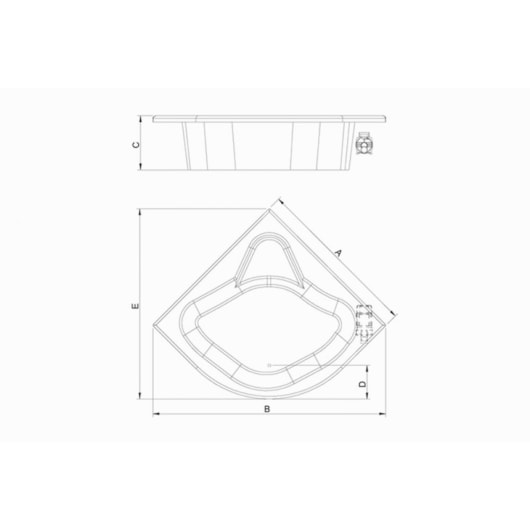 Banheira Acrílica Dupla Copacabana Luxo 135x189cm Astra - Imagem principal - bc8b6de0-d350-45a8-9be4-8eb1e46f86b0