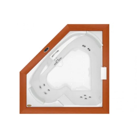 Banheira Acrílica Dupla De Canto Flexawood 165x165x61cm Com Aquecedor Jacuzzi - Imagem principal - 0d1054c4-1340-4b54-9802-724d9276b169