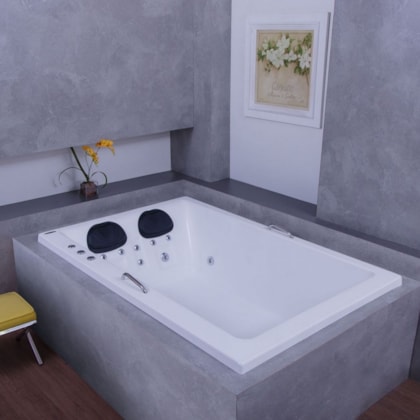 Banheira Acrílica Dupla Double Cayman Gran Luxo Com Aquecedor 220V Astra 180x120x52cm