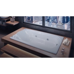 Banheira Acrílica Individual Com Hidromassagem Gold Line Ouro Fino 150x80cm