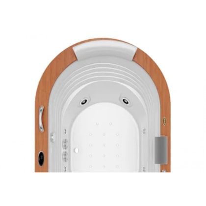Banheira Acrílica Individual Europe Wood 184x112x56cm Com Aquecedor Jacuzzi