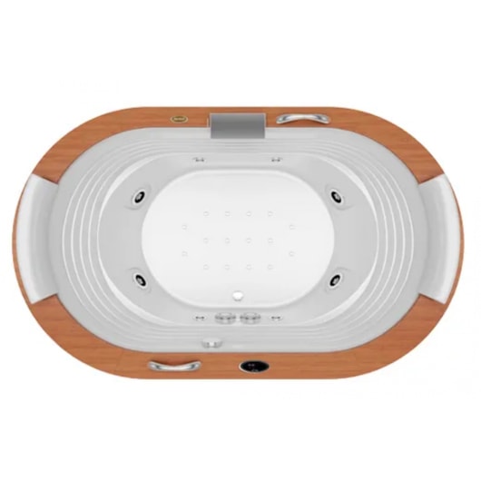 Banheira Acrílica Individual Europe Wood 184x112x56cm Com Aquecedor Jacuzzi - Imagem principal - 2ae536a3-9fa3-464c-81c5-62f11932f3ae