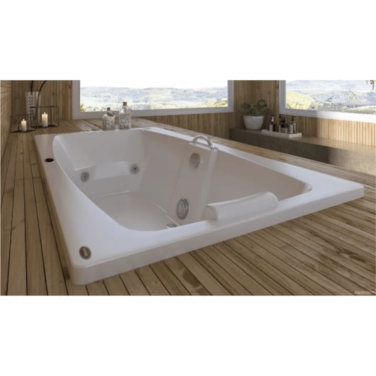 Banheira Acrílica Individual Mysia Com Aquecedor Jacuzzi 150x79x42cm - Imagem principal - 5605ae64-8596-4b40-a445-c6c0f4220412
