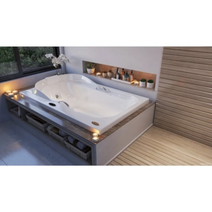 Banheira Acrílica Individual Regina Com Aquecedor Jacuzzi 180x90x45cm