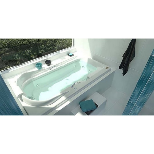 Banheira Acrílica Individual Regina G2 Com Aquecedor Jacuzzi 140x90x45cm - Imagem principal - 6f209e72-a393-4081-b1aa-adaa1e3dd917