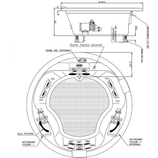 Banheira Acrílica Individual Young Paola 150x50cm Com Aquecedor Jacuzzi - Imagem principal - d4b6fce8-412a-482a-8fb7-cd72d40b7474