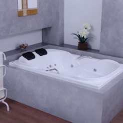 Banheira De Gel Coat Dupla Due Maggiore Accomodare Gran Luxo 150x120cm Com Aquecedor Astra