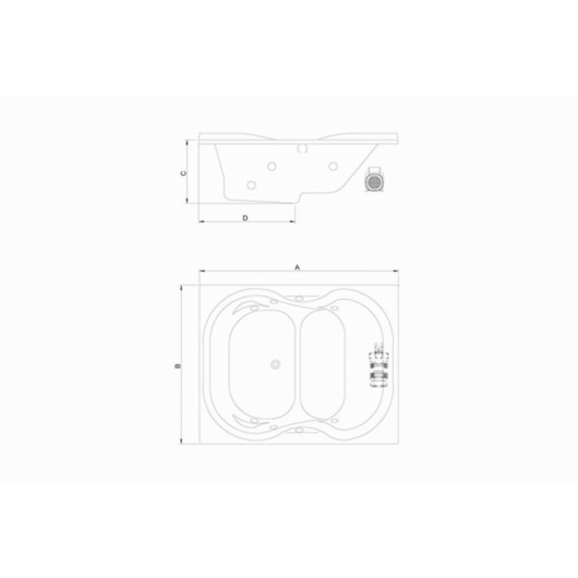 Banheira De Gel Coat Dupla Due Maggiore Super Luxo 150x120cm Astra - Imagem principal - 47d687a6-faf9-45d2-a6b0-4f57caba2e63