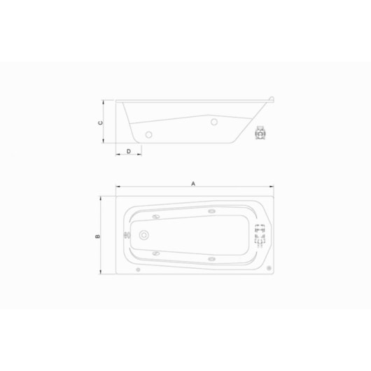 Banheira De Gel Coat Individual Bella Gran Luxo 175x75cm Astra - Imagem principal - e48d2817-0ee3-4a1b-a7d5-c0f2e2b79d38