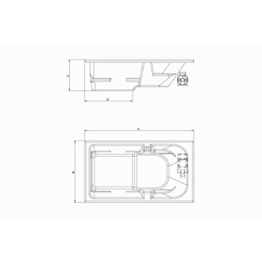 Banheira De Gel Coat Individual Box Gran Luxo 120x80cm Com Aquecedor Astra - Imagem principal - d5ce8f3e-fd6d-446d-a8b7-142ee901d105