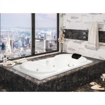 Banheira De Gel Coat Individual Due Gran Luxo 180x90cm Com Aquecedor Astra