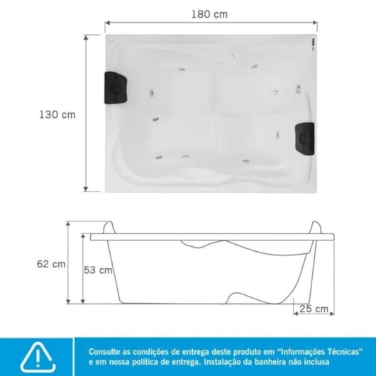 Banheira de Hidromassagem Acrílica Nobile Maggiore Astra  - Imagem principal - a4d643f9-e5cc-4954-ba17-200d775d3fd4