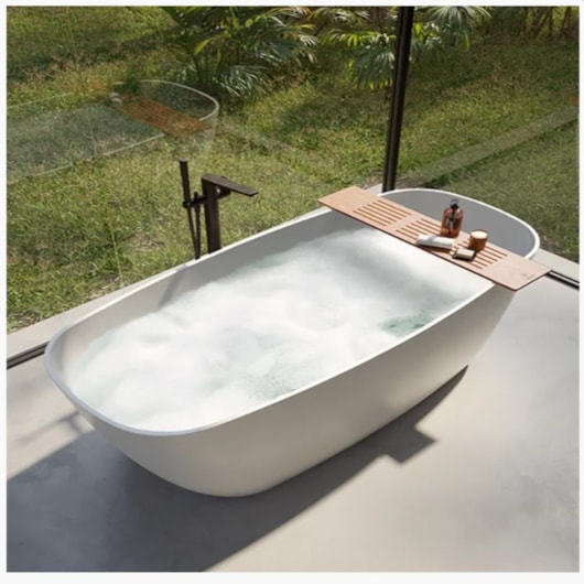 Banheira De Imersão Duramatt Amazônia Branco Fosco Acetinado Com Giroacqua Cor Especial Sabbia - Imagem principal - 33b97ba0-57cb-4636-a640-ddb4df0832e5