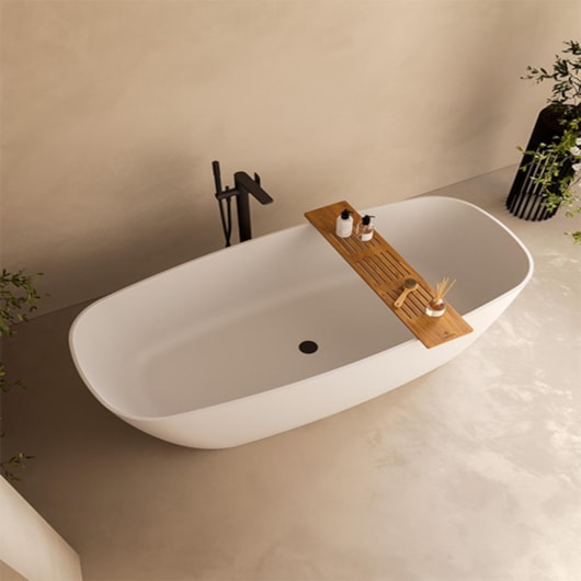 Banheira De Imersão Duramatt Amazônia Branco Fosco Acetinado Com Giroacqua Cromado Sabbia - Imagem principal - 9504fb42-6f47-42cc-9be4-58609ba63cd5